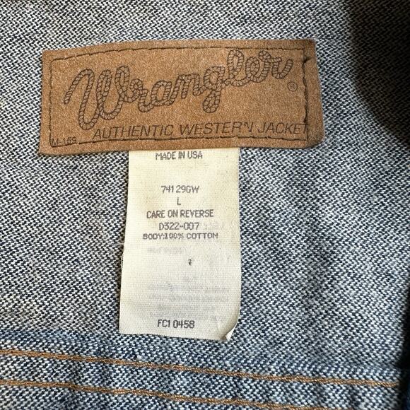 Vintage Wrangler Vest Mens Large Dark Wash Denim Authentic Jacket Western Vest - Picture 3 of 7